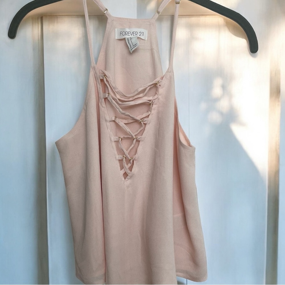 Forever 21 Blush Lace-Up Camisole